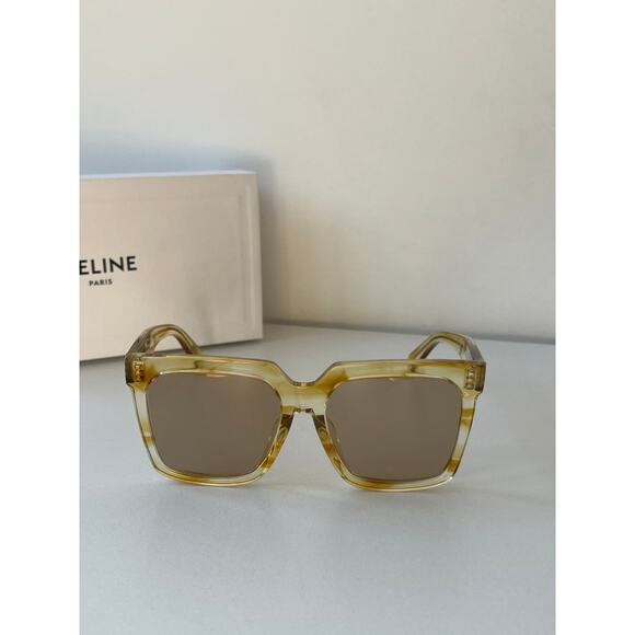 NEW Celine CL4055IN Tilda Square Sunglasses in Brown Havana - Picture 4 of 7